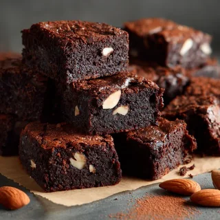 Brownies al cacao amaro e mandorle