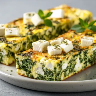 Frittata al forno con spinaci e feta