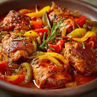 Pollo in umido con peperoni